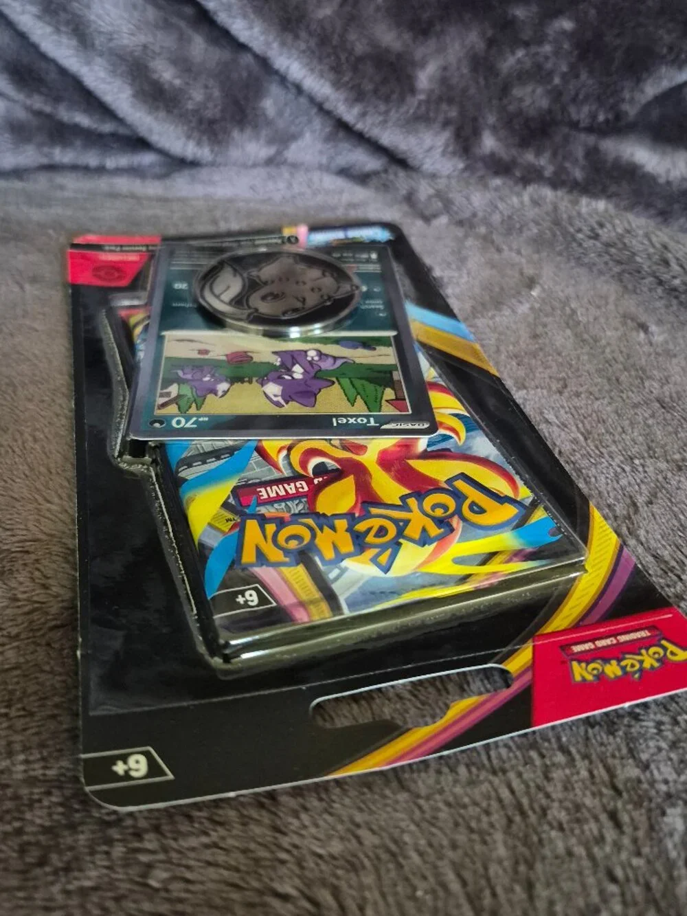 New Pokemon Chaos Rising TCG Booster Pack 1 Pack with Toxel Card and Coin